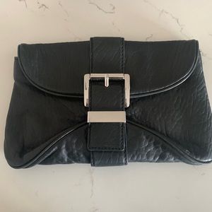 Michael Kors black leather envelope clutch
